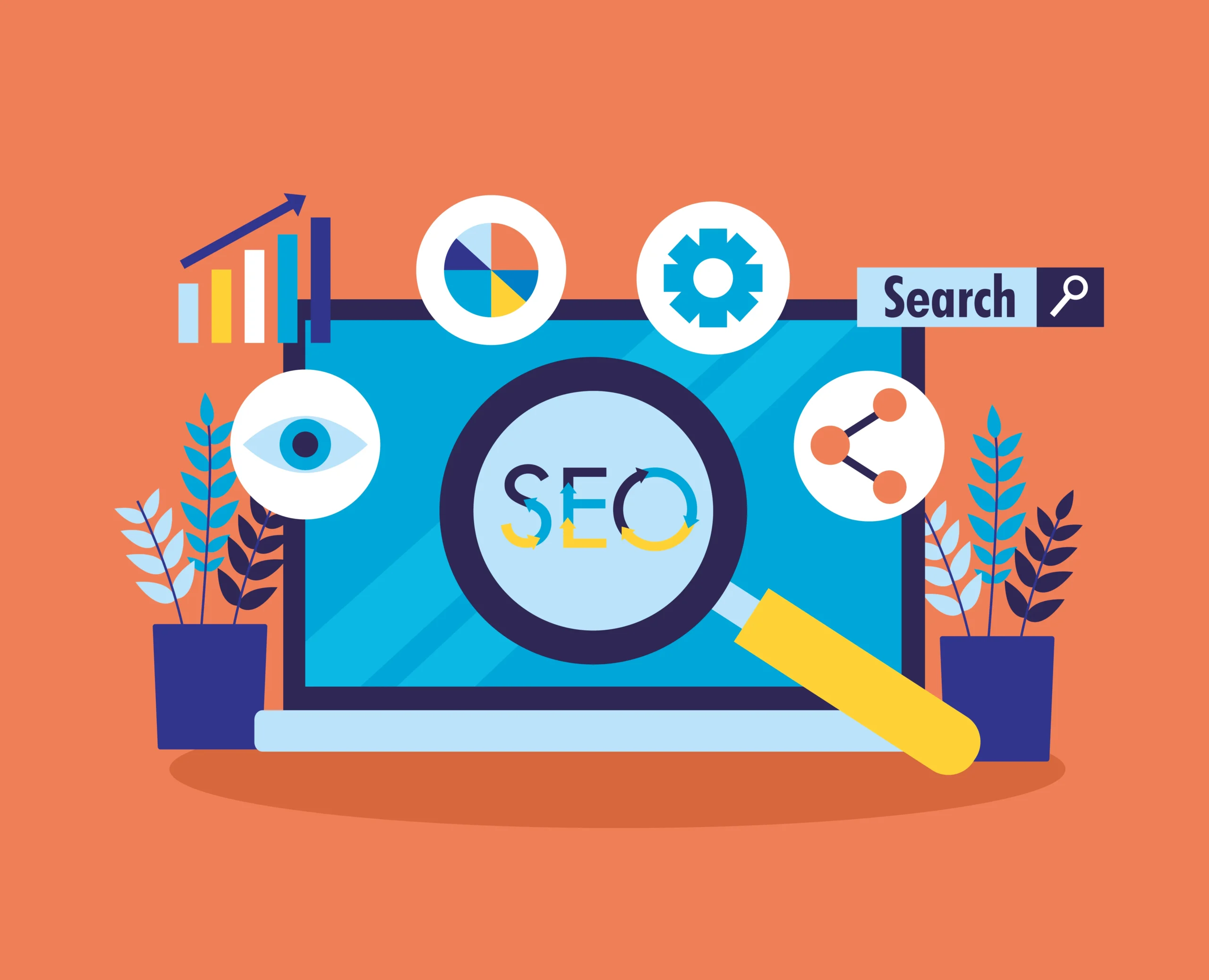 Keyword research tools for SEO showing analytics, search insights, and optimization process